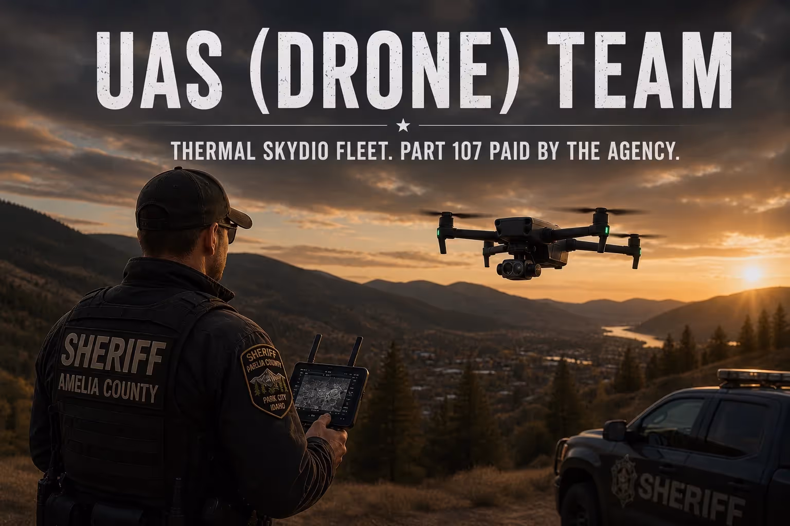 UAS (Drone) Team — Thermal Skydio fleet. Part 107 paid by the agency.